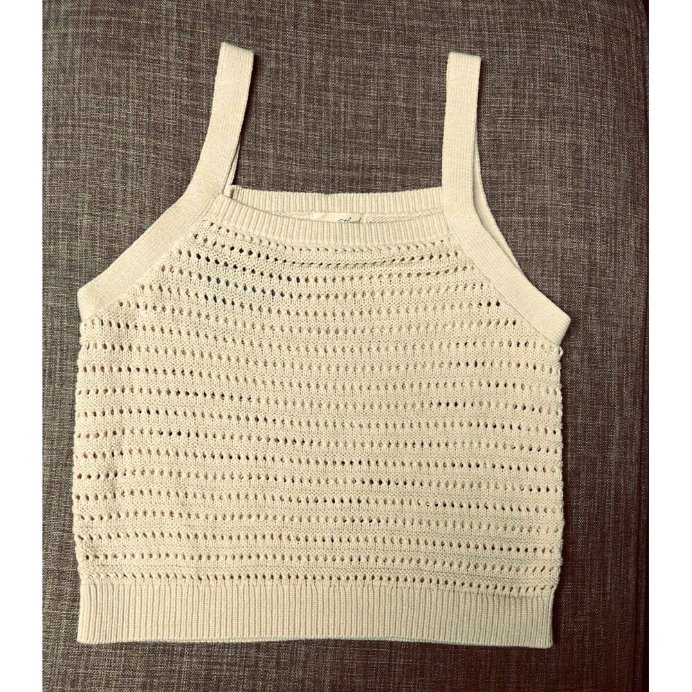 Universal Thread NWT Cream Open Knit Square Neck Tank Top Size Medium